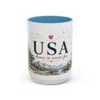 USA Home Country Mug | Moving Away Gift | Long Distance Friendship | 11 oz 15 oz Accent Mug