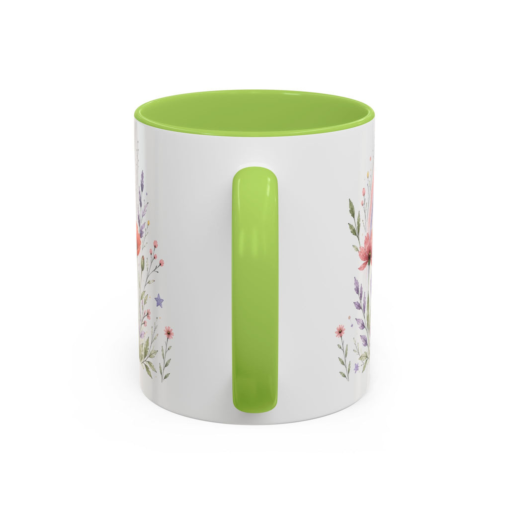Personalized Kindergarten Teacher Mug | Custom Name Wildflower Rainbow Cup | Back to School Gift