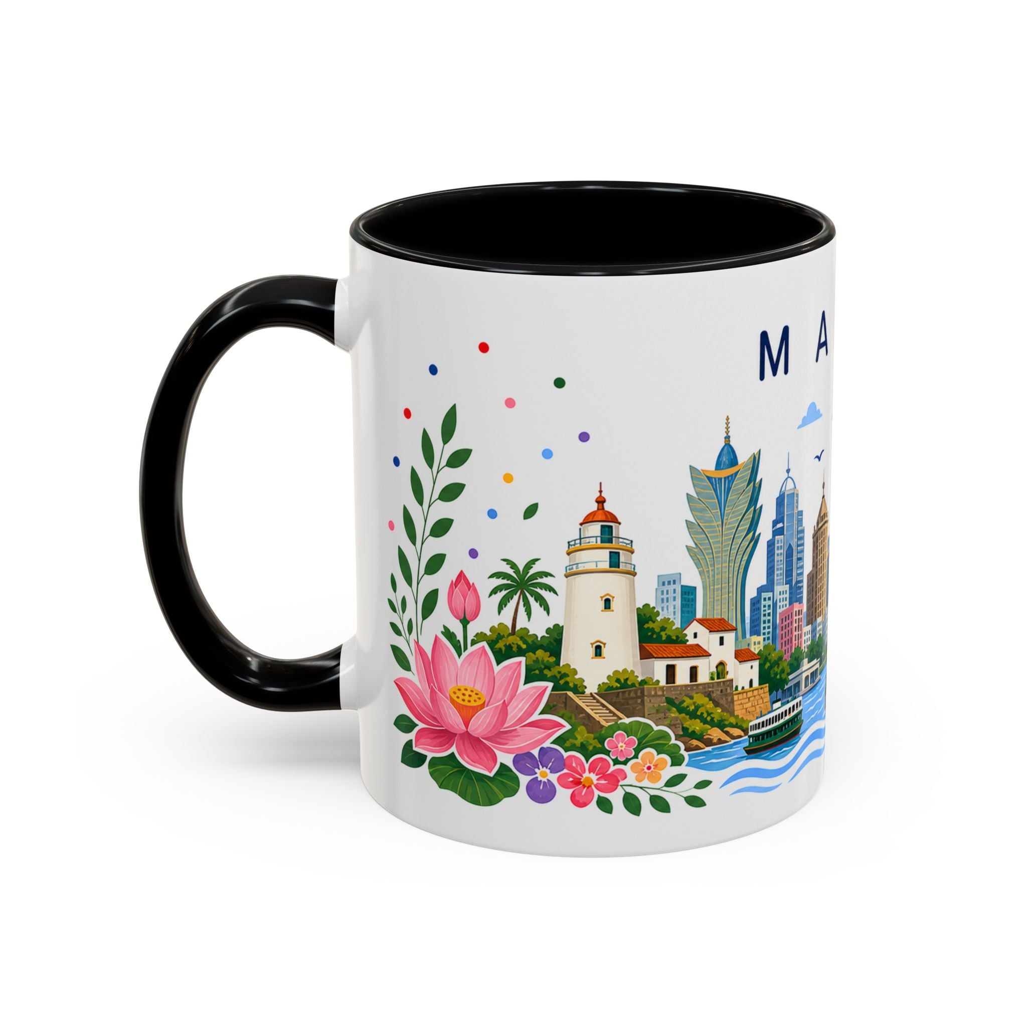 Macau Coffee Mug | Travel Souvenir Accent Mug | Place Gift Ceramic Cup 11oz 15oz
