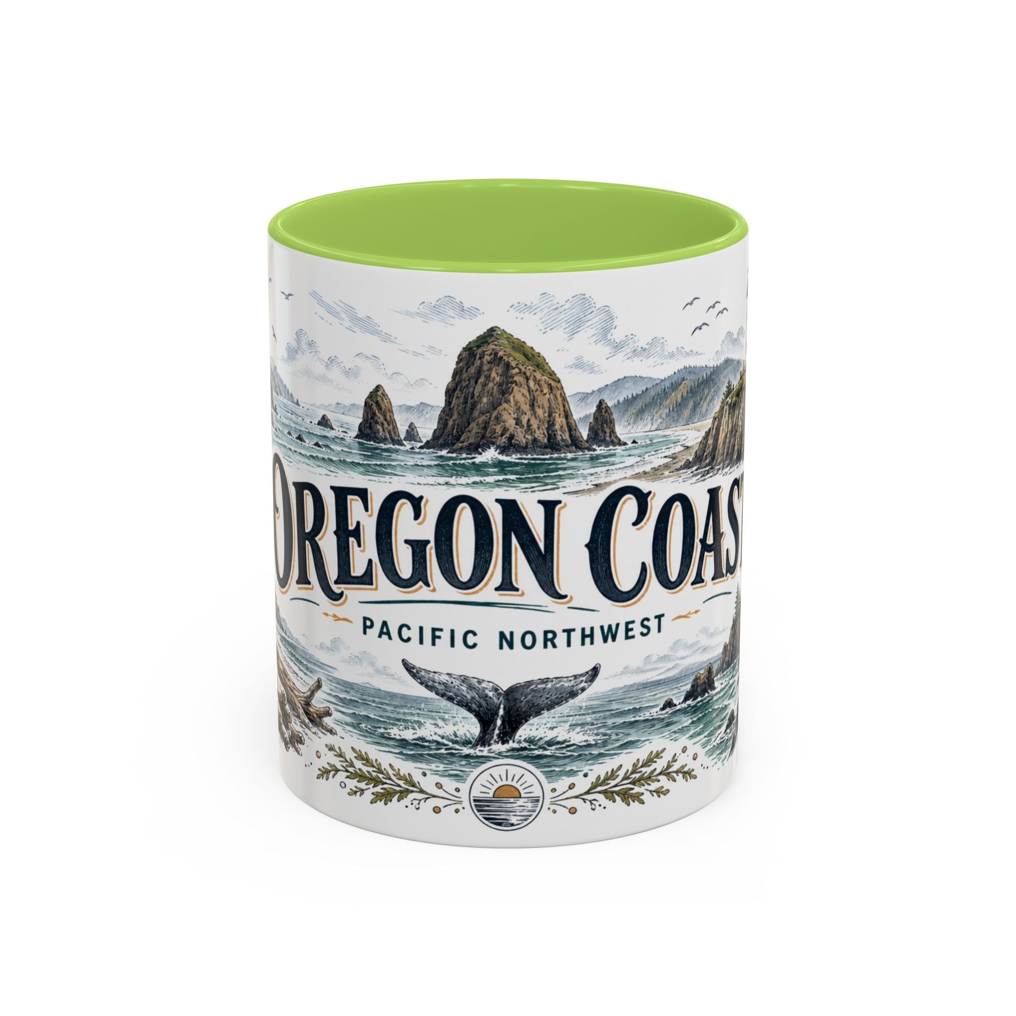 Oregon Coast Mug, Pacific Northwest Travel Souvenir, Bucket List Gift, Accent Ceramic Coffee Mug 11oz 15oz