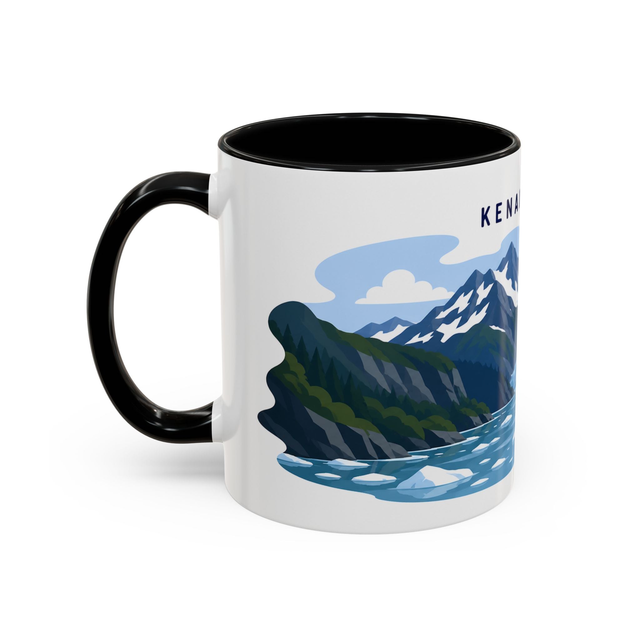 Kenai Fjords National Park Coffee Mug | Solid Color Block Park Souvenir | 11oz 15oz Accent Mug