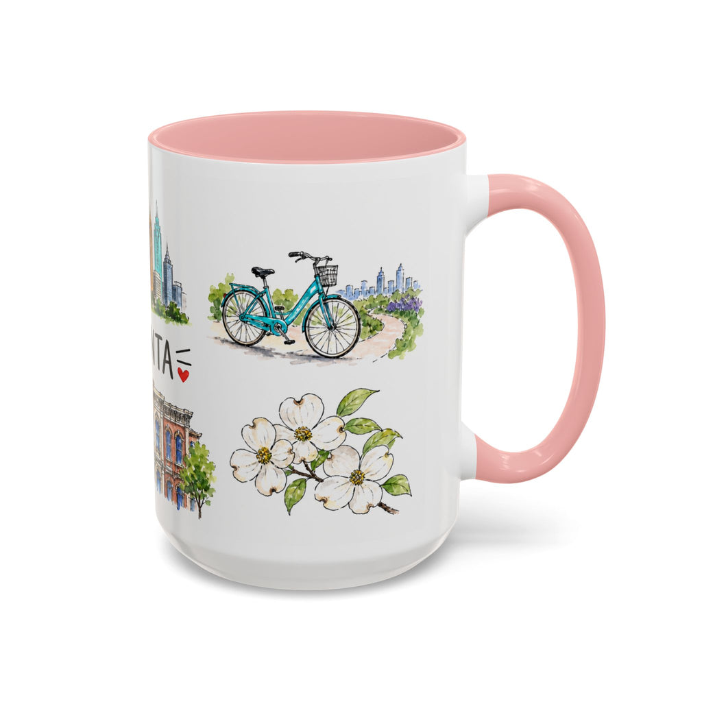 Atlanta Illustrated Travel Mug | City Souvenir Accent Coffee Mug | 11oz 15oz Ceramic Cup