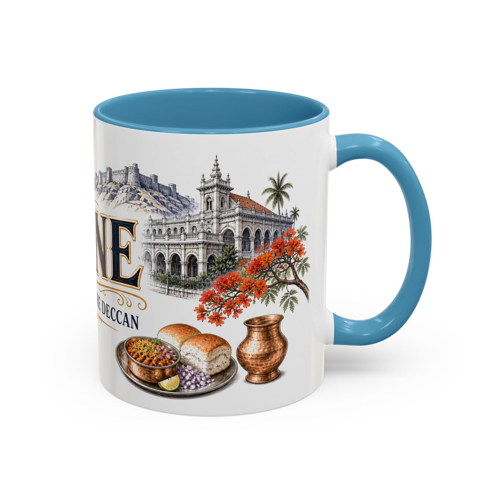 Pune Coffee Mug | India Travel Souvenir | Vintage Illustrated City Gift | 11 oz 15 oz Accent Mug