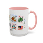 Kuala Lumpur Coffee Mug | Postage Stamp Collage Mug | Travel Souvenir Accent Cup 11oz 15oz