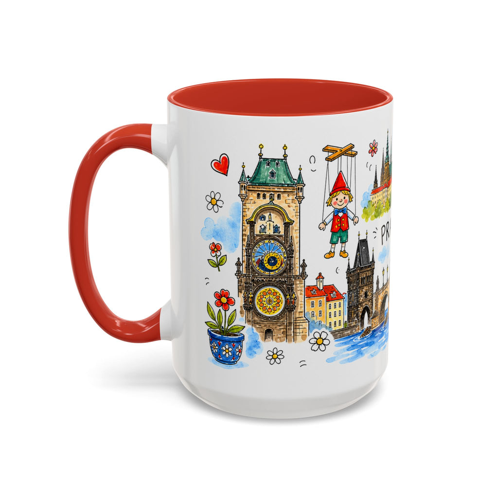 Prague Travel Mug | European City Souvenir Accent Coffee Mug | 11oz 15oz Ceramic Cup