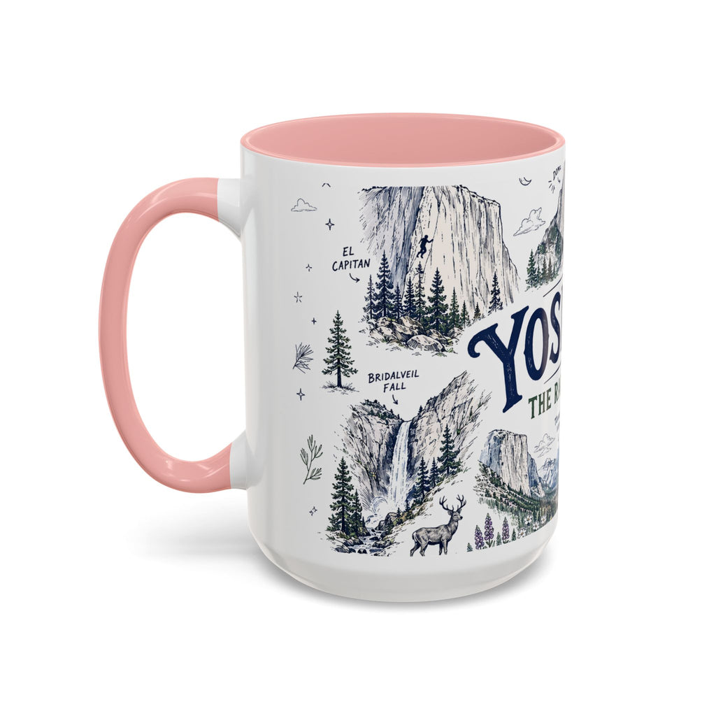 Yosemite National Park Coffee Mug | Hiking Camping Nature Gift | Accent Color Ceramic 11oz 15oz
