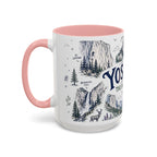 Yosemite National Park Coffee Mug | Hiking Camping Nature Gift | Accent Color Ceramic 11oz 15oz