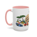 Rome Coffee Mug | Italy Travel Souvenir | Porcelain Decal City Gift | 11oz 15oz Accent Mug