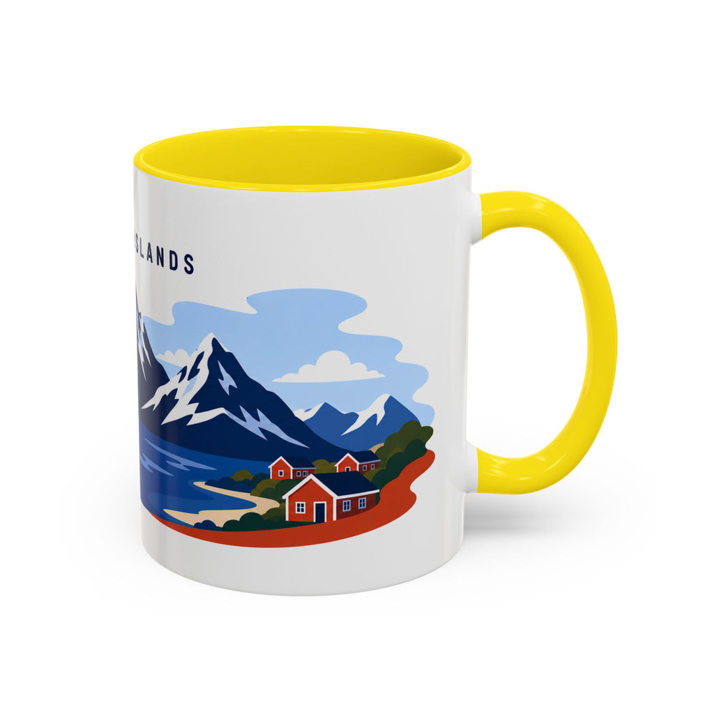 Lofoten Islands Coffee Mug | Travel Destination Souvenir Gift | Accent Color Ceramic 11oz 15oz