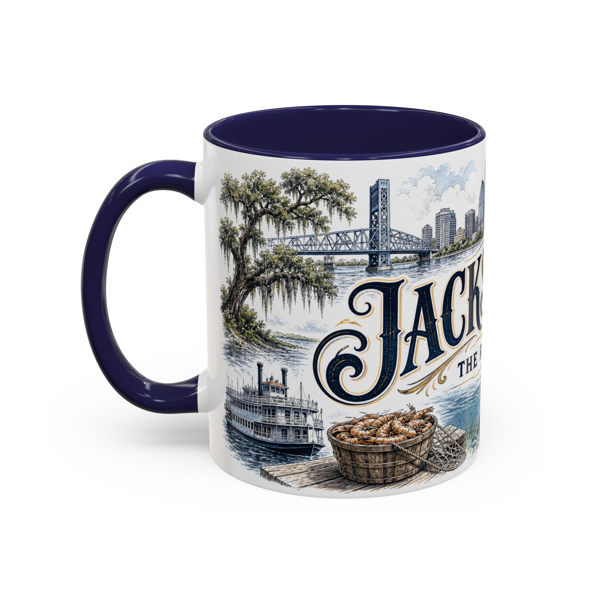 Jacksonville Coffee Mug | United States Travel Souvenir | Vintage Illustrated City Gift | 11 oz 15 oz Accent Mug