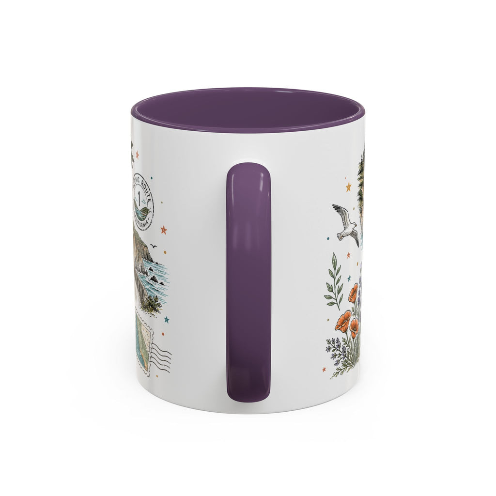 Big Sur Coffee Mug | Travel Destination Souvenir Gift | Accent Color Ceramic 11oz 15oz