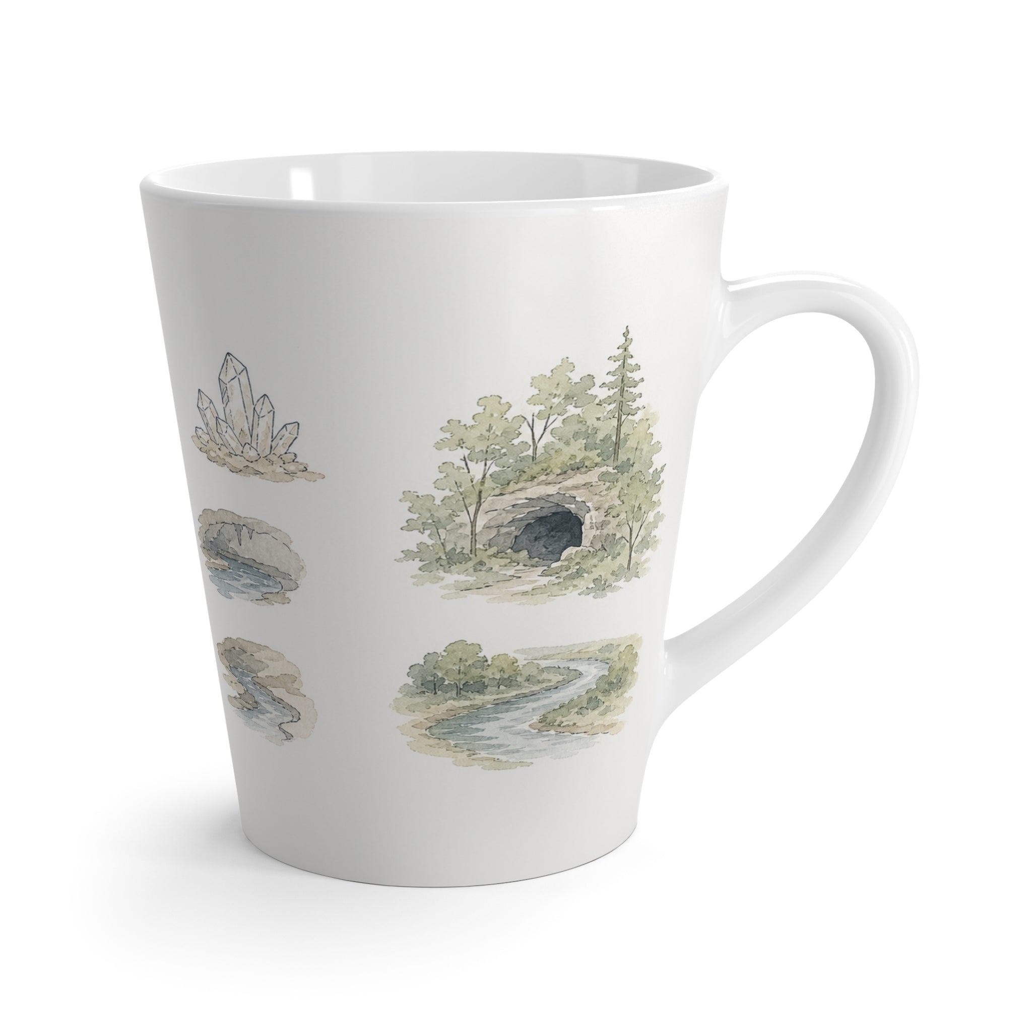 Mammoth Cave National Park Latte Mug | Pastel Watercolor Nature Coffee Cup | 12 oz Travel Souvenir Gift