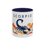 Scorpio Zodiac Coffee Mug | Scorpion and Desert Design | Astrology Birthday Gift | 11 oz 15 oz Ceramic Accent Mug