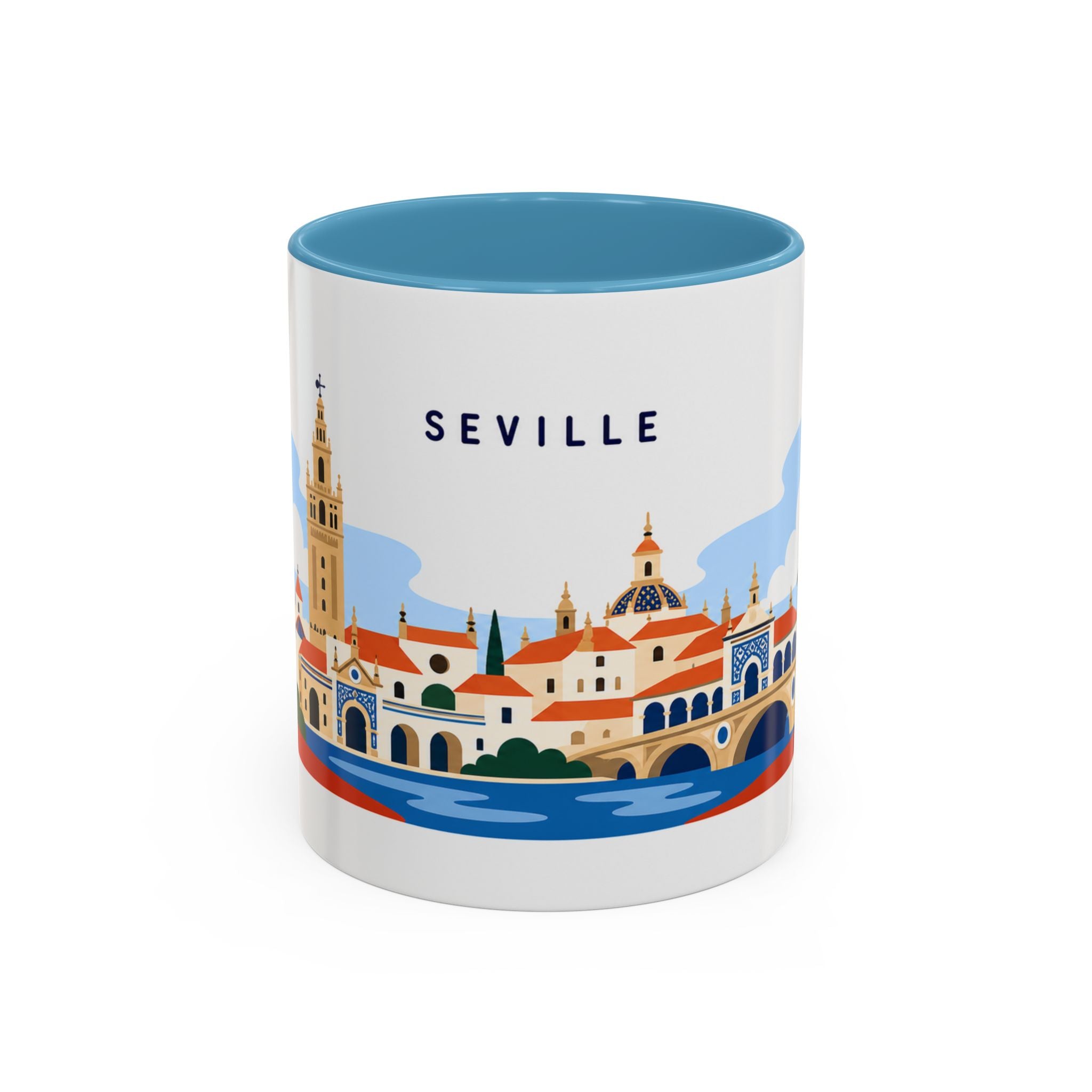 Seville Coffee Mug | Travel Destination Souvenir Gift | Accent Color Ceramic 11oz 15oz