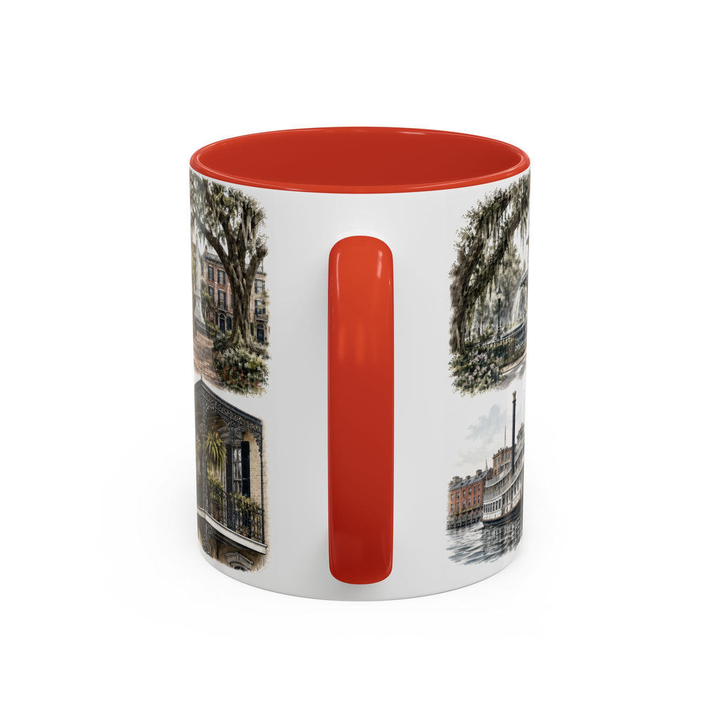 Savannah Coffee Mug | United States Travel Souvenir | Vintage Illustrated City Gift | 11 oz 15 oz Accent Mug