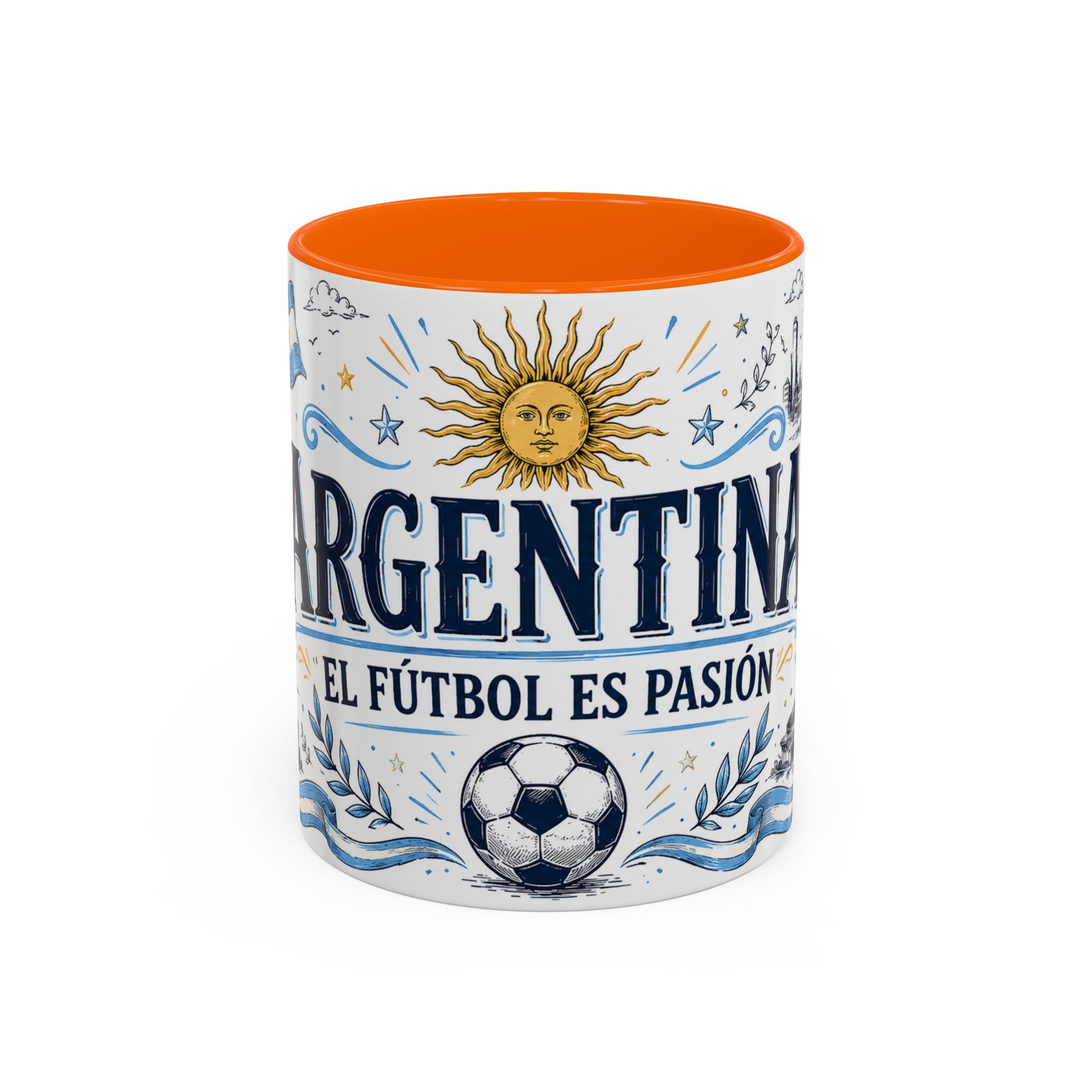 Argentina Soccer Coffee Mug | Soccer Fan Gift | Accent Color Ceramic 11oz 15oz Match Day Cup