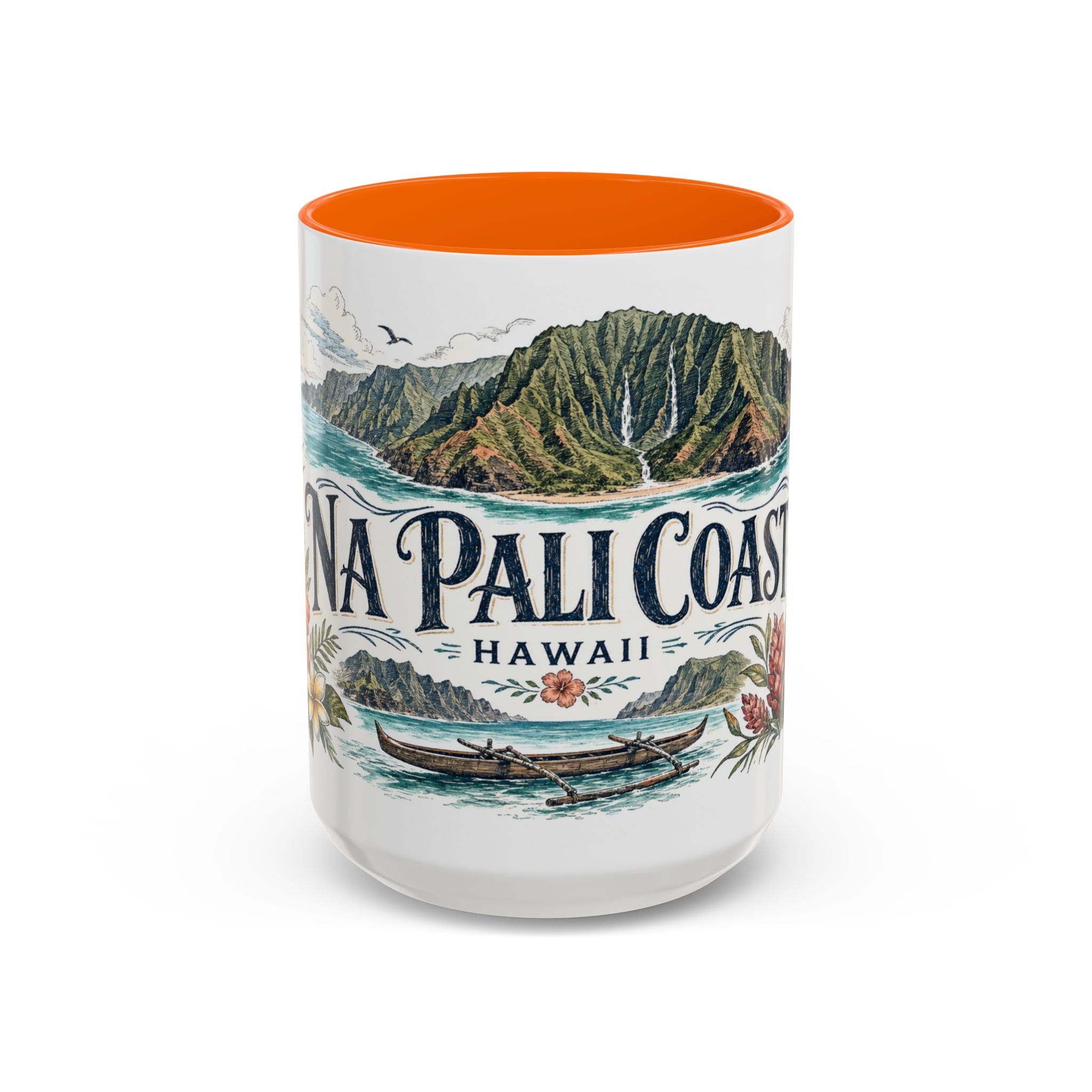 Na Pali Coast Mug, Hawaii Travel Souvenir, Bucket List Gift, Accent Ceramic Coffee Mug 11oz 15oz