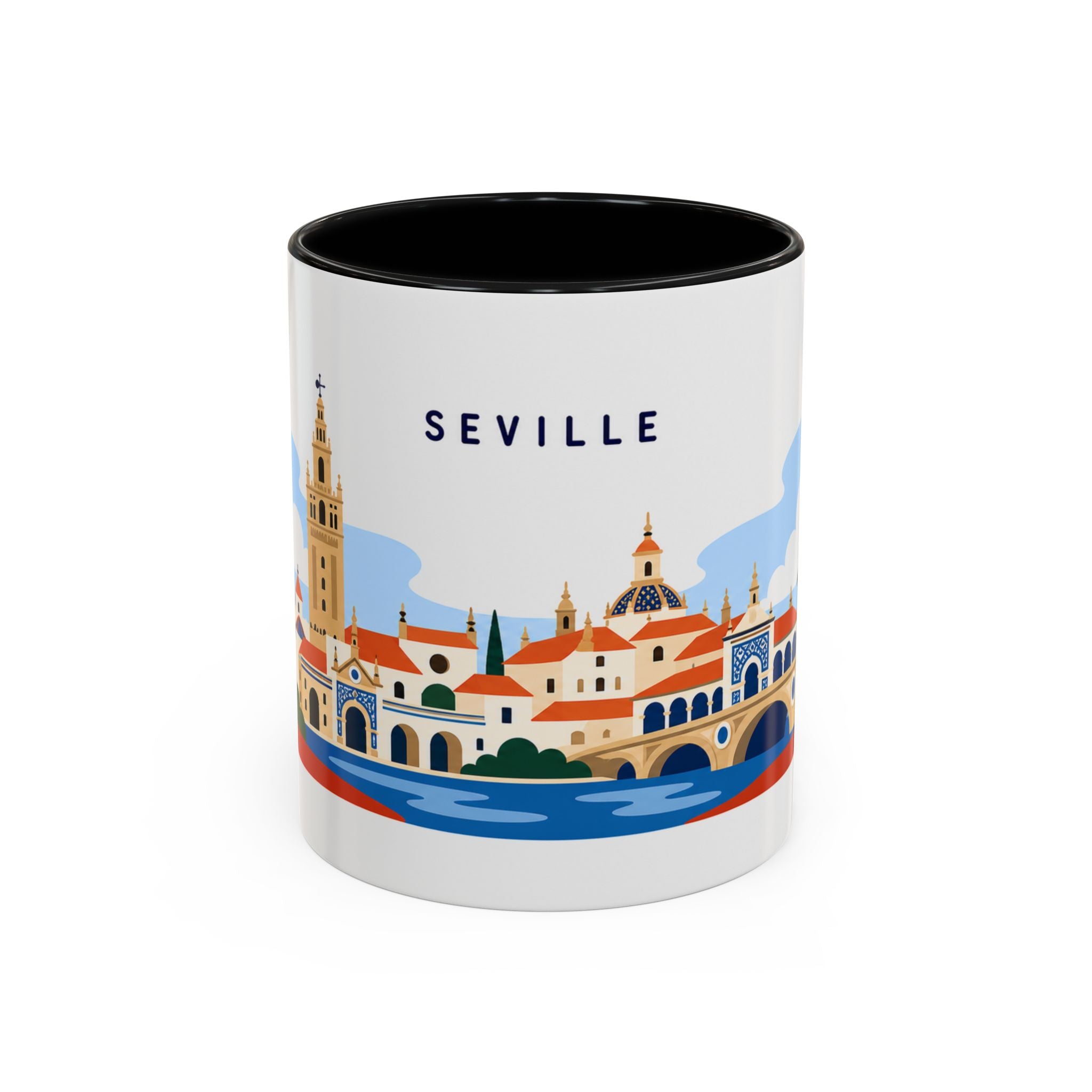 Seville Coffee Mug | Travel Destination Souvenir Gift | Accent Color Ceramic 11oz 15oz