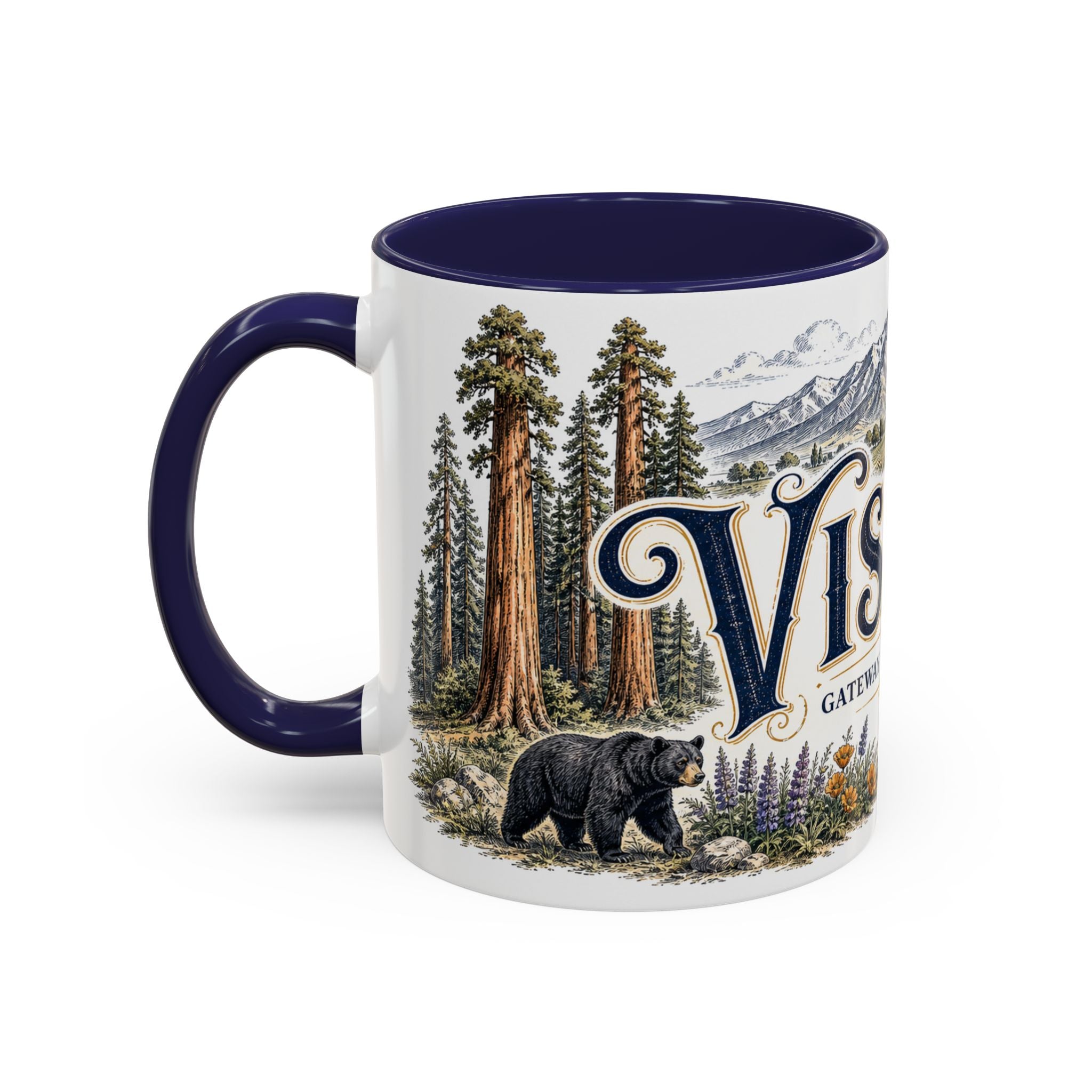 Visalia Coffee Mug | United States Travel Souvenir | Vintage Illustrated City Gift | 11 oz 15 oz Accent Mug