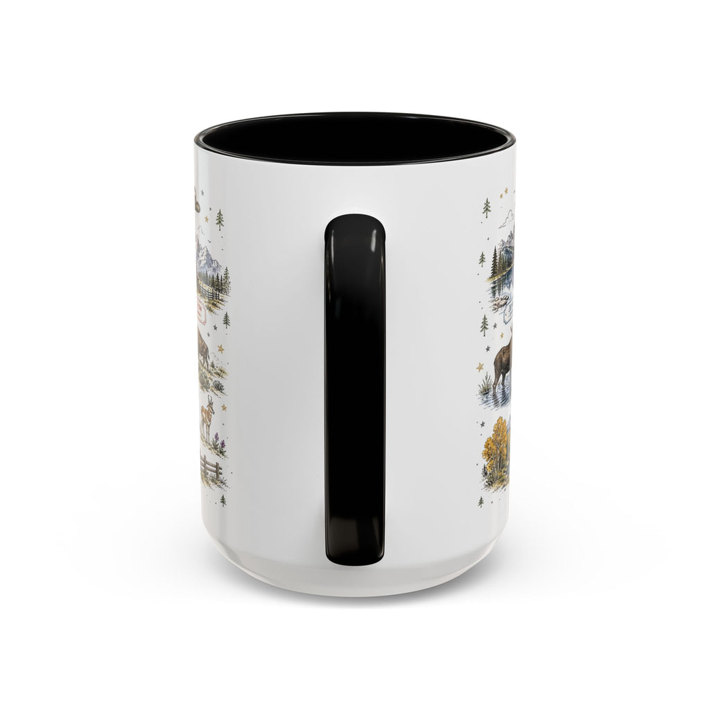 Grand Teton Coffee Mug | National Park Hiking Wyoming Gift | Accent Color Ceramic 11oz 15oz