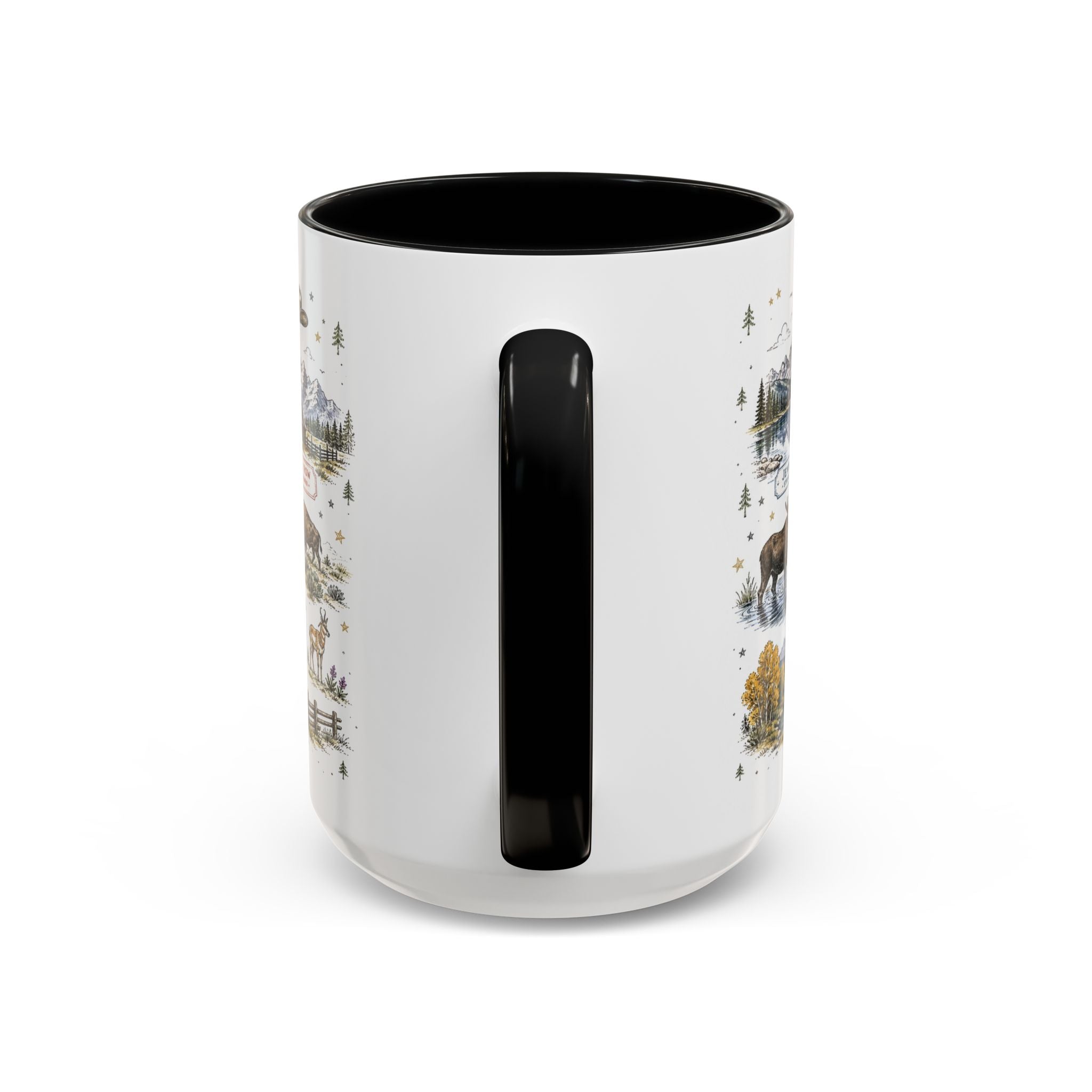 Grand Teton Coffee Mug | National Park Hiking Wyoming Gift | Accent Color Ceramic 11oz 15oz