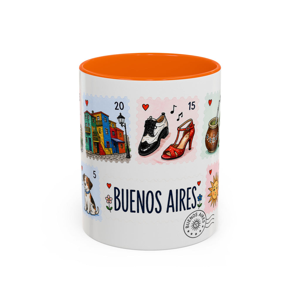 Buenos Aires Coffee Mug | Postage Stamp Collage Mug | Travel Souvenir Accent Cup 11oz 15oz