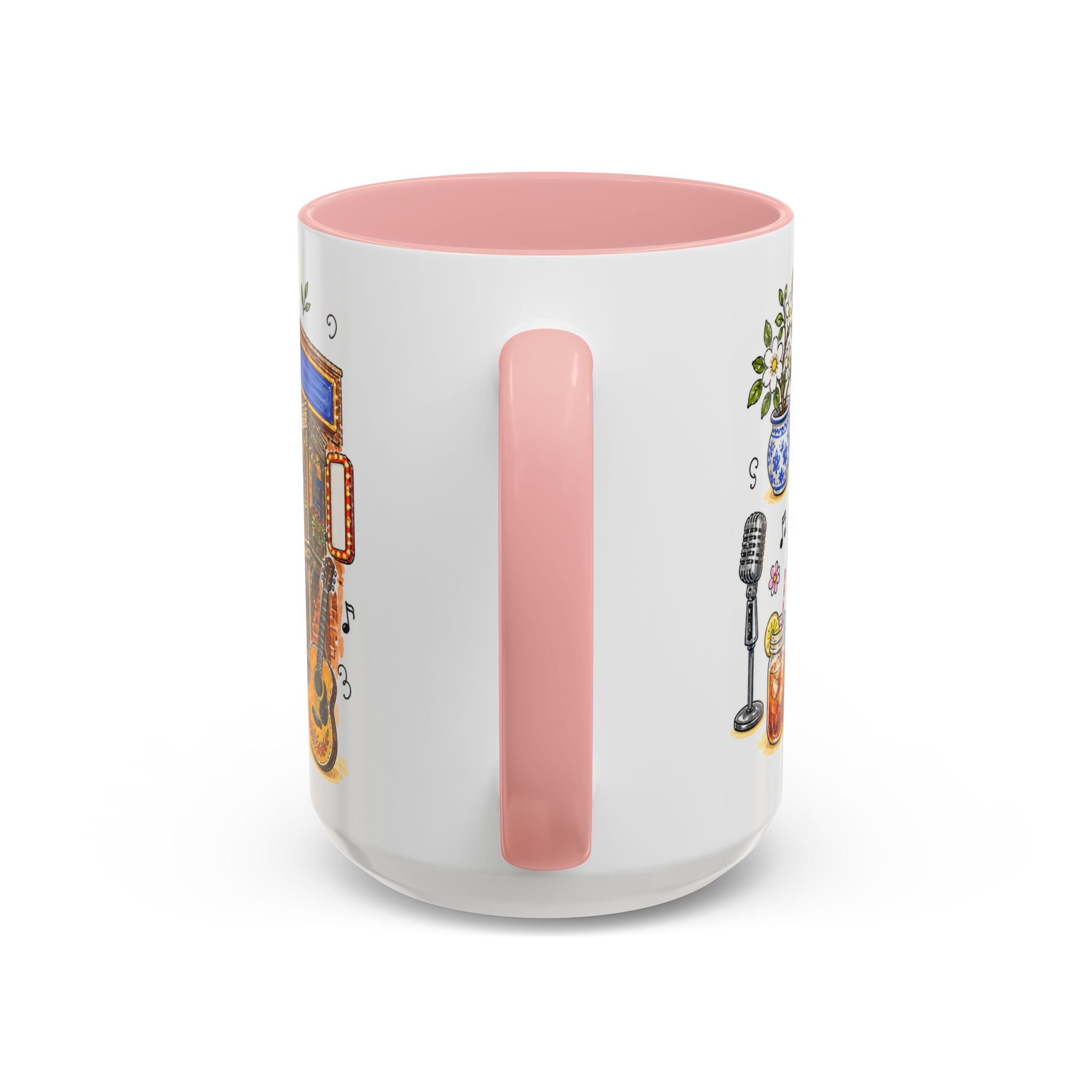 Nashville Illustrated Travel Mug | City Souvenir Accent Coffee Mug | 11oz 15oz Ceramic Cup