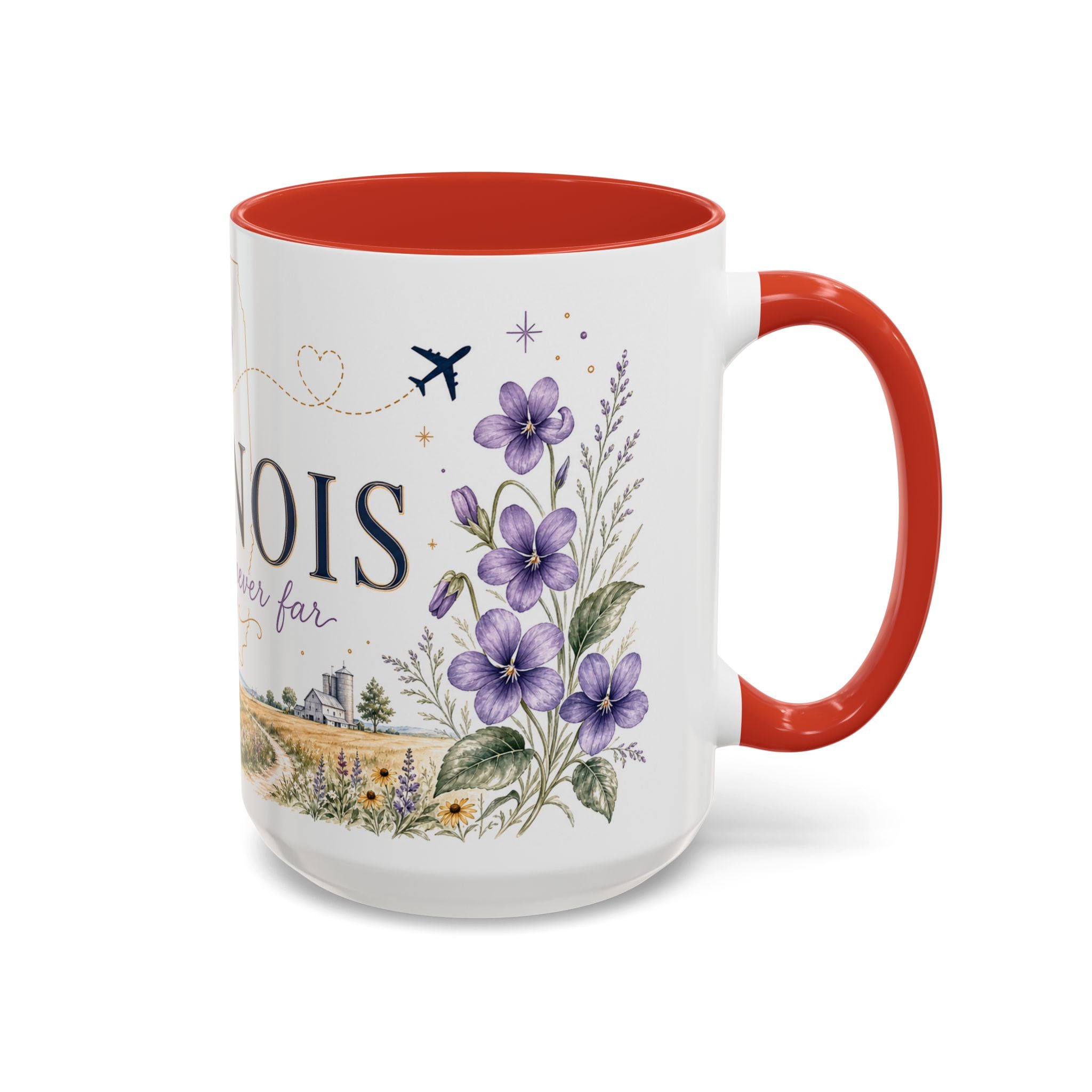 Illinois State Map Mug | Botanical Travel Sketch, Moving Away Gift (11oz 15oz)