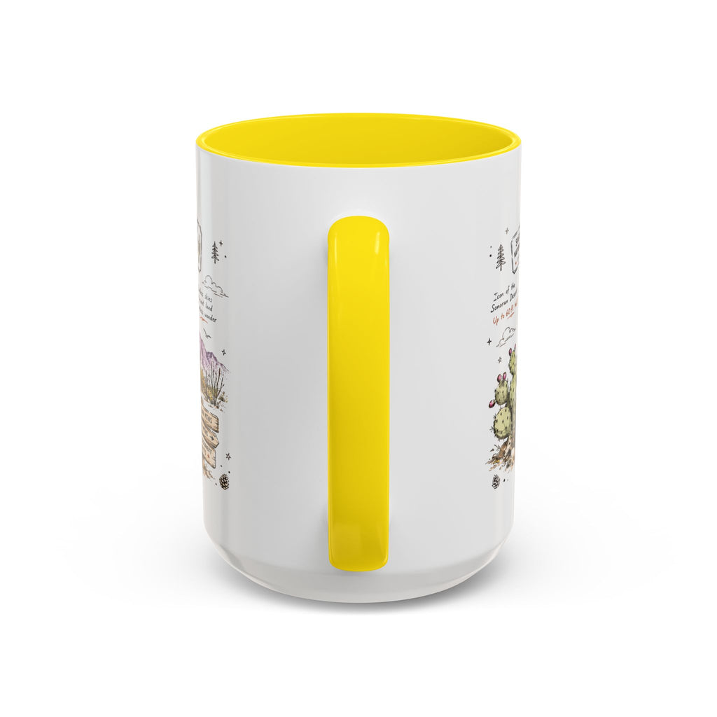 Saguaro National Park Coffee Mug | Arizona Desert Cactus Sunset Gift | Accent Color Ceramic 11oz 15oz