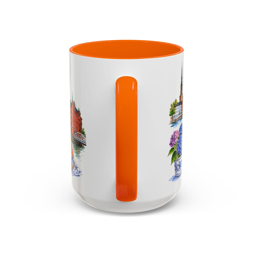 Hamburg Illustrated Travel Mug | City Souvenir Accent Coffee Mug | 11oz 15oz Ceramic Cup