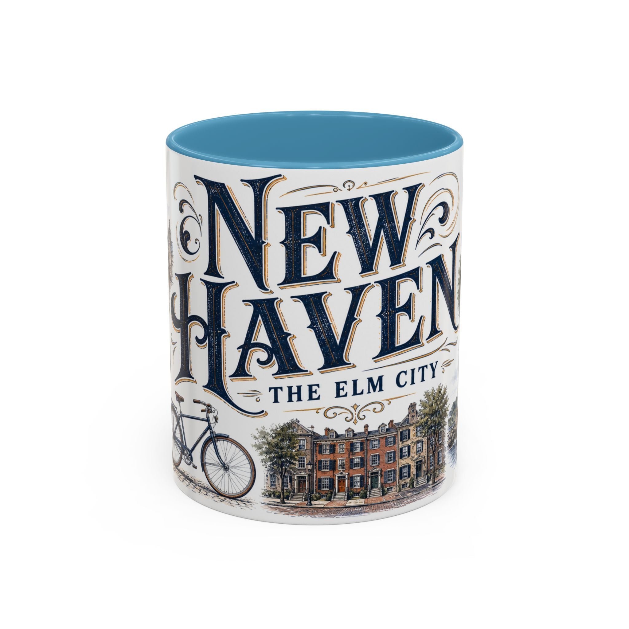 New Haven Coffee Mug | United States Travel Souvenir | Vintage Illustrated City Gift | 11 oz 15 oz Accent Mug
