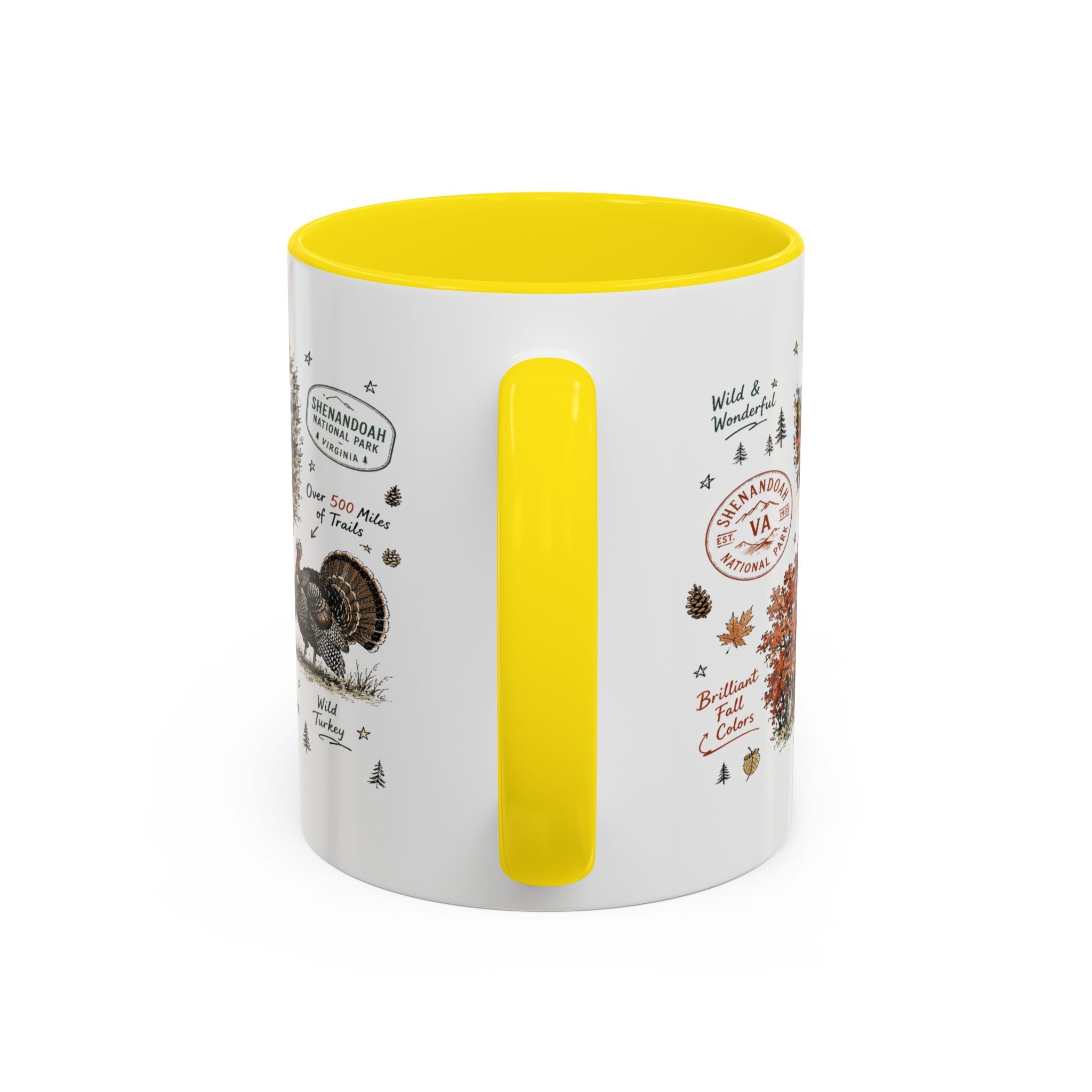 Shenandoah National Park Coffee Mug | Virginia Blue Ridge Hiking Autumn Gift | Accent Color Ceramic 11oz 15oz