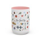 New York City Christmas Mug | Watercolor City Souvenir | Ceramic Coffee Cup
