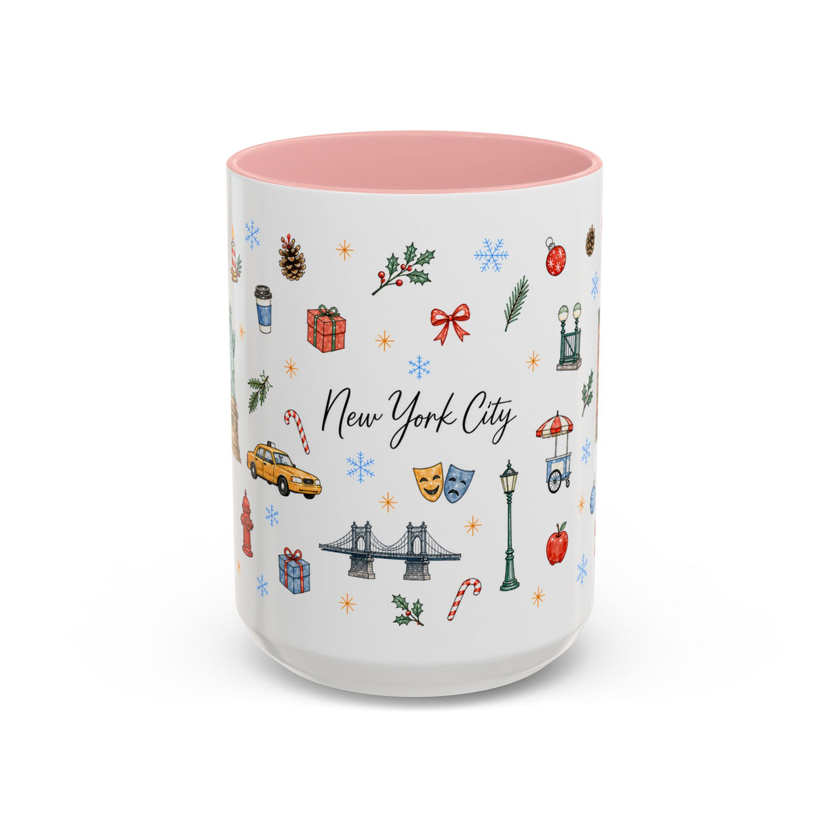 New York City Christmas Mug | Watercolor City Souvenir | Ceramic Coffee Cup