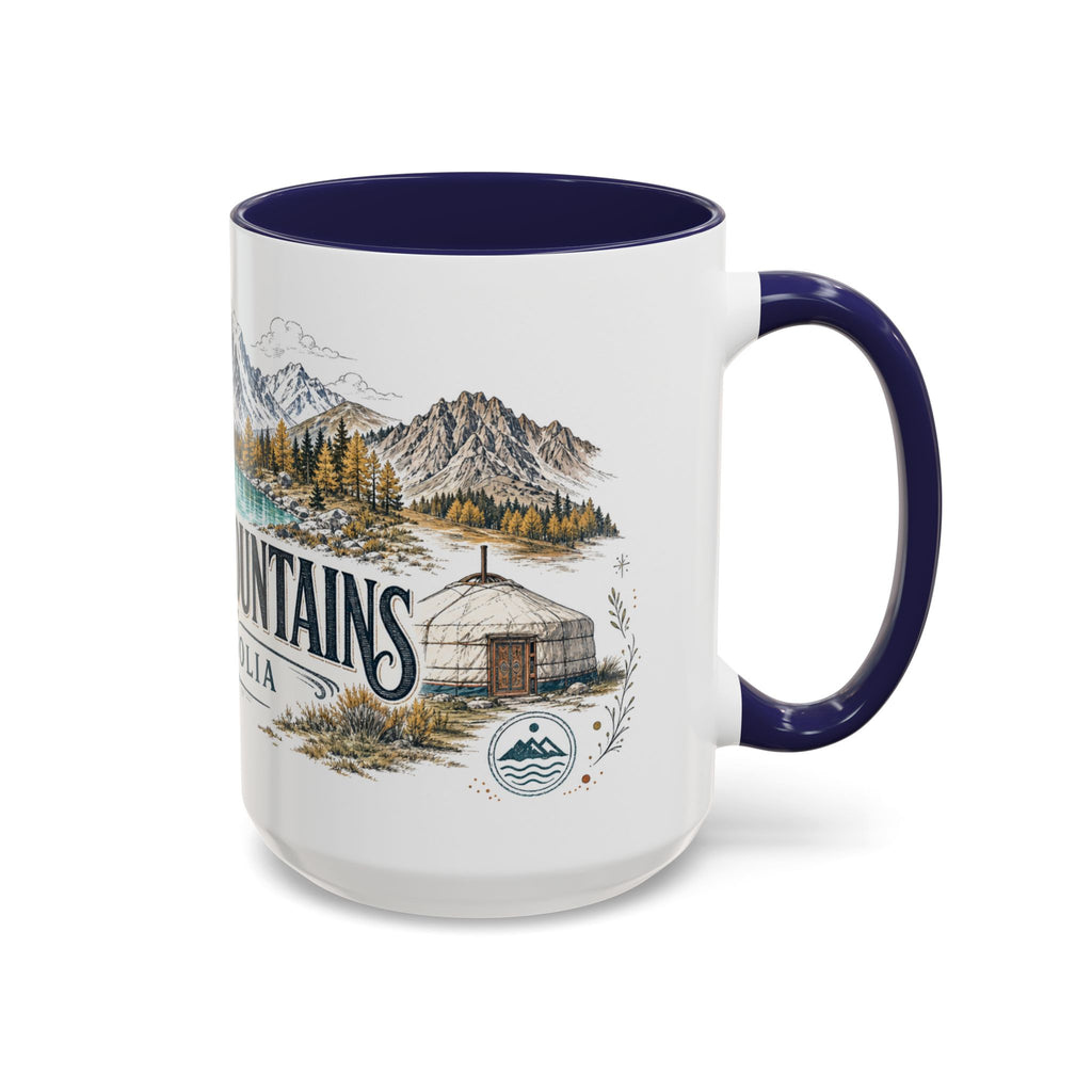 Altai Mountains Mug, Mongolia Travel Souvenir, Bucket List Gift, Accent Ceramic Coffee Mug 11oz 15oz