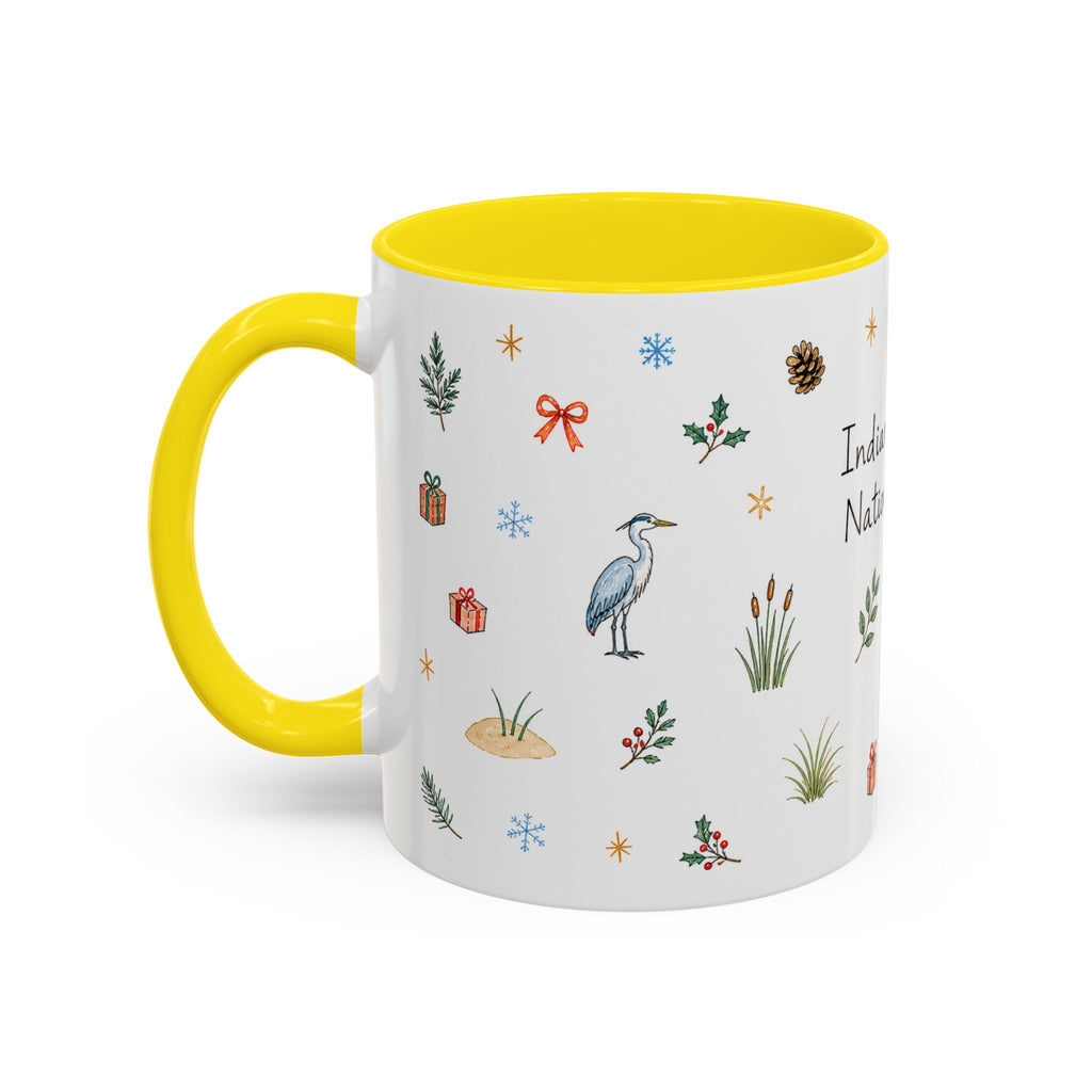 Indiana Dunes National Park Christmas Mug | Watercolor Travel Souvenir | Holiday Gift | Accent Ceramic Coffee Cup 11oz 15oz