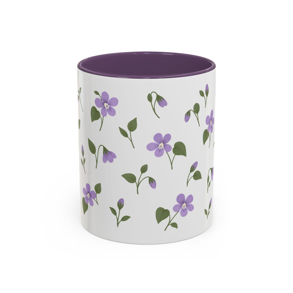 Illinois Violet Mug, State Flower Floral Coffee Cup, 11oz Botanical Gift