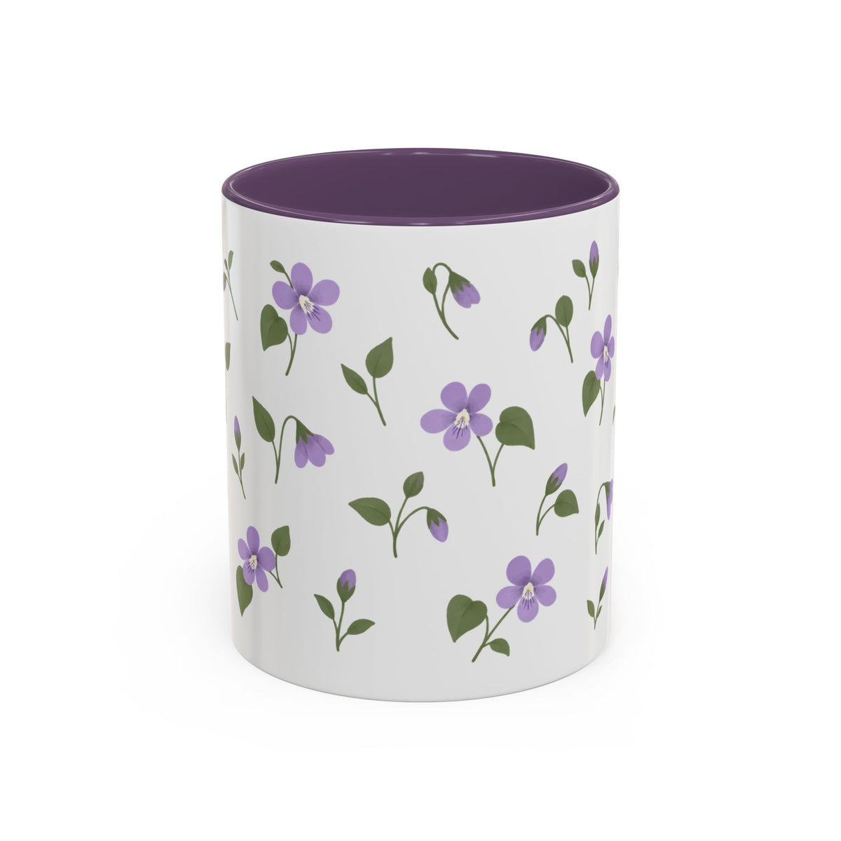 Illinois Violet Mug, State Flower Floral Coffee Cup, 11oz Botanical Gift