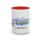 Anchorage Illustrated Travel Mug | City Souvenir Accent Coffee Mug | 11oz 15oz Ceramic Cup