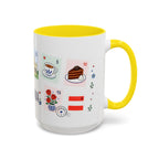 Vienna Coffee Mug | Postage Stamp Collage Mug | Travel Souvenir Accent Cup 11oz 15oz