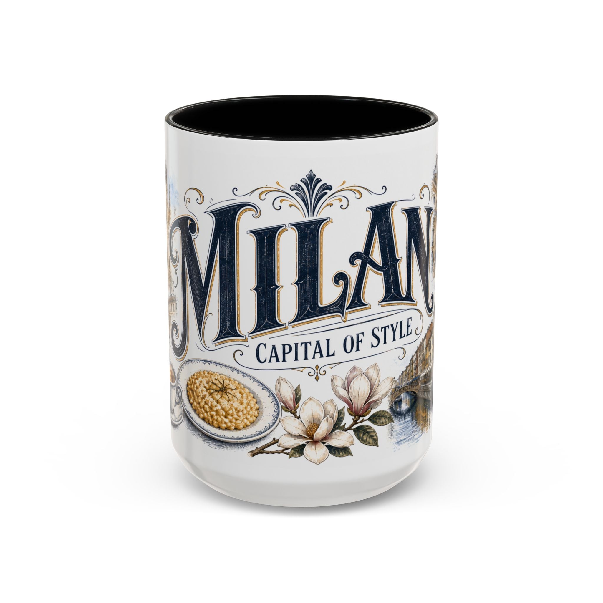Milan Coffee Mug | Italy Travel Souvenir | Vintage Illustrated City Gift | 11 oz 15 oz Accent Mug