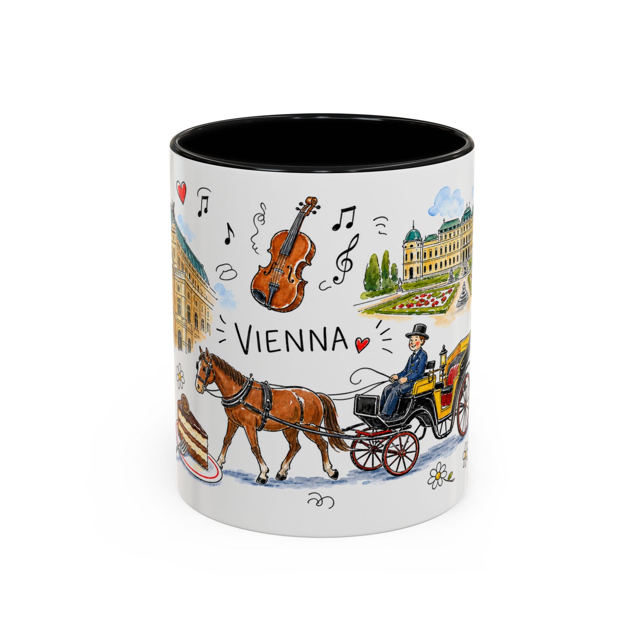 Vienna Travel Mug | European City Souvenir Accent Coffee Mug | 11oz 15oz Ceramic Cup