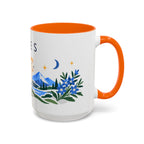 Aries Zodiac Coffee Mug | Ram and Floral Design | Astrology Birthday Gift | 11 oz 15 oz Ceramic Accent Mug