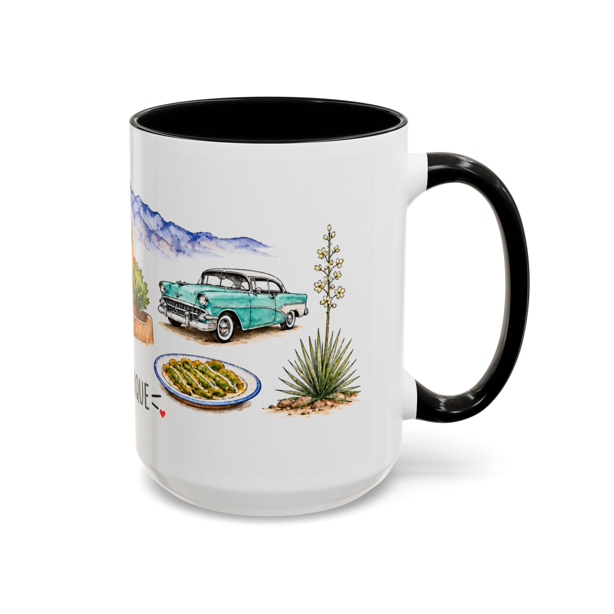Albuquerque Illustrated Travel Mug | City Souvenir Accent Coffee Mug | 11oz 15oz Ceramic Cup