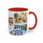 Coimbra Illustrated Travel Mug | City Souvenir Accent Coffee Mug | 11oz 15oz Ceramic Cup