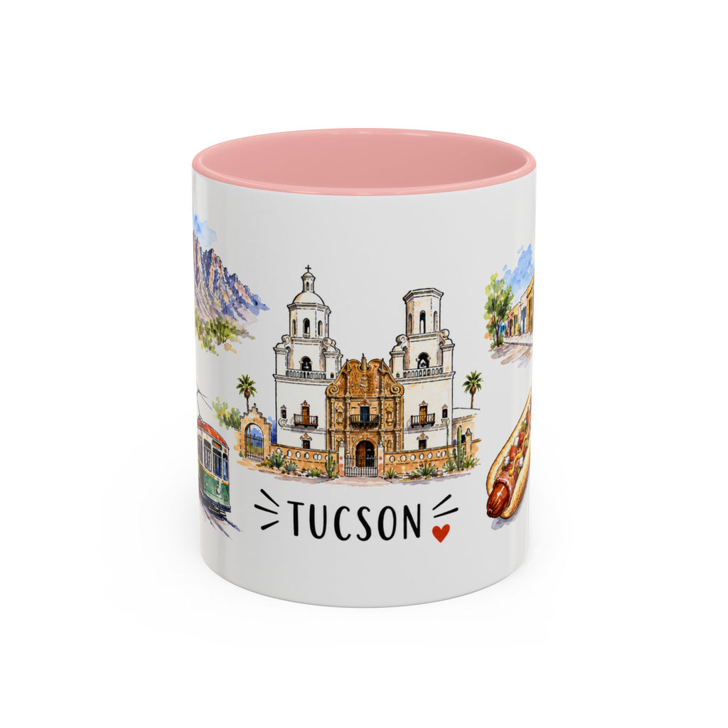Tucson Illustrated Travel Mug | City Souvenir Accent Coffee Mug | 11oz 15oz Ceramic Cup