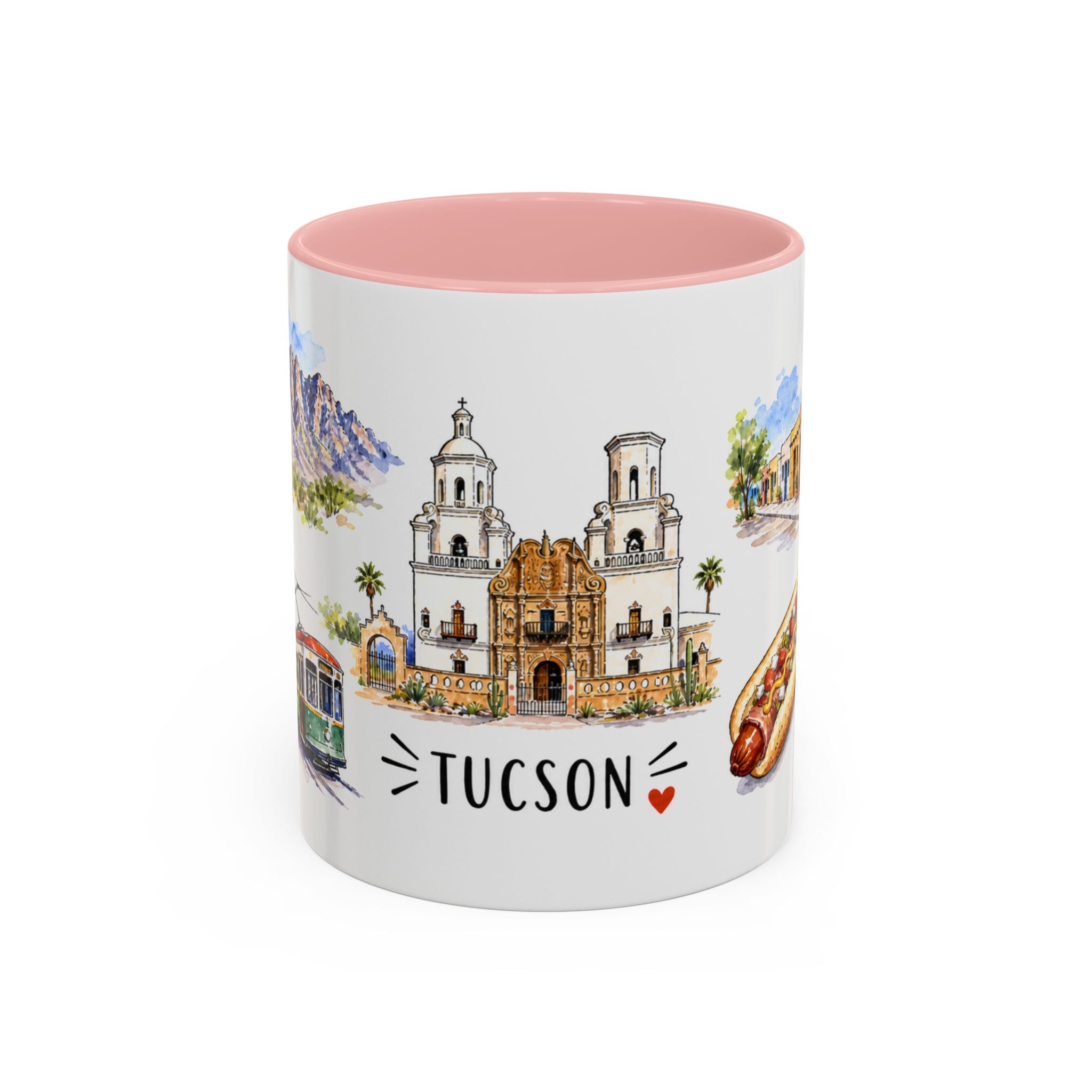 Tucson Illustrated Travel Mug | City Souvenir Accent Coffee Mug | 11oz 15oz Ceramic Cup