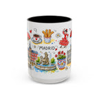 Madrid Travel Mug | European City Souvenir Accent Coffee Mug | 11oz 15oz Ceramic Cup