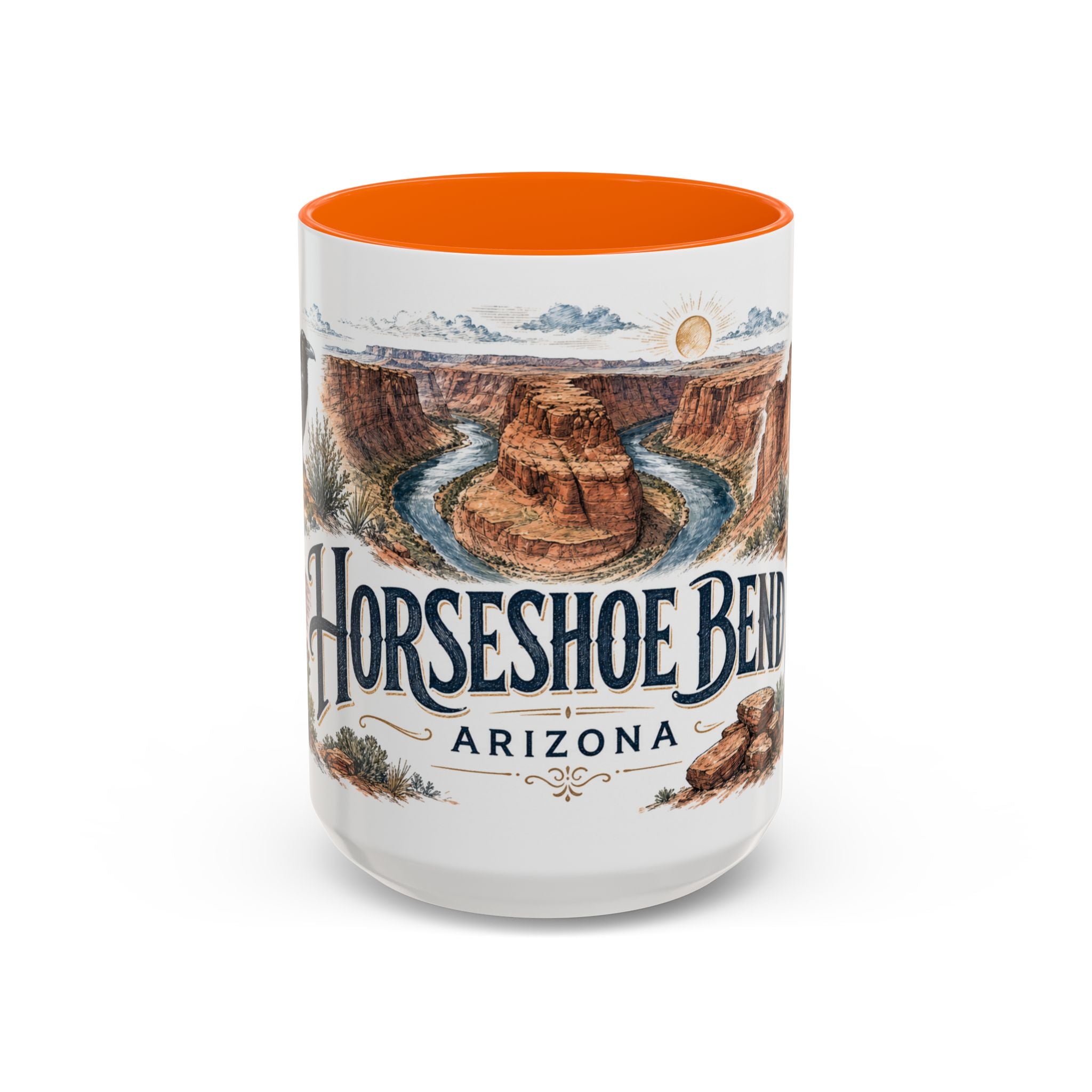 Horseshoe Bend Mug, Arizona Travel Souvenir, Bucket List Gift, Accent Ceramic Coffee Mug 11oz 15oz