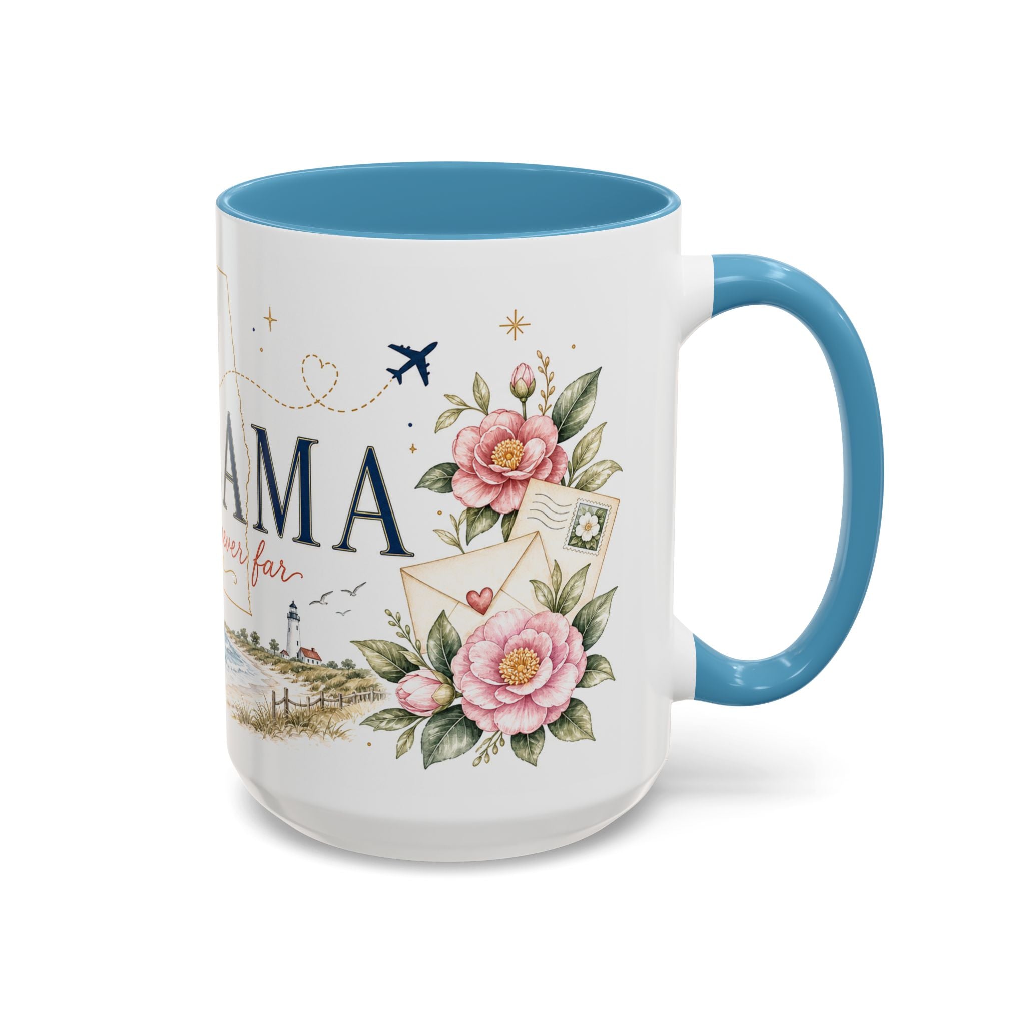 Alabama State Map Mug | Coastal Scenery, Botanical Accents, Homesick Gift